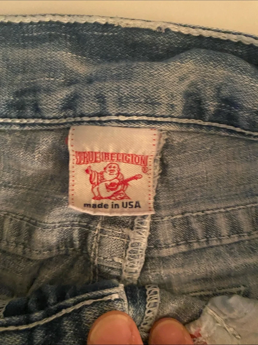 Two pairs of Vintage made in USA Men's True Religion Jeans.